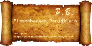 Pissenberger Benjámin névjegykártya